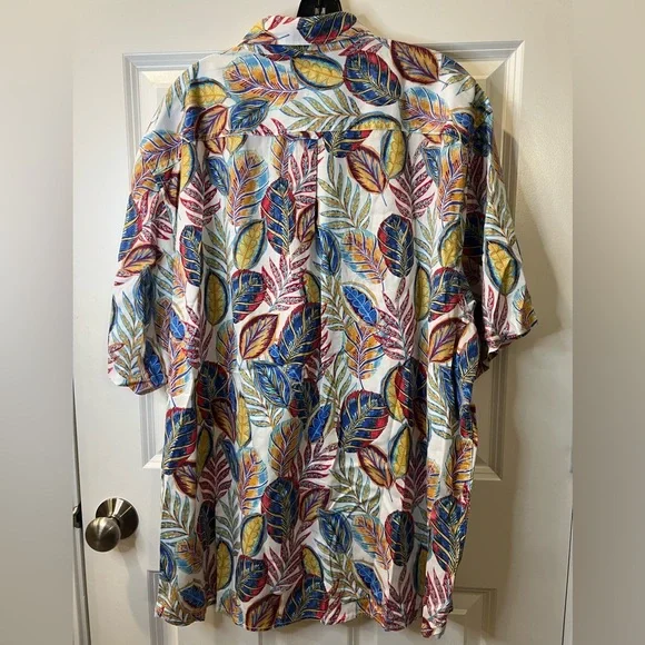 Tommy Bahama Multicolor Leaf Print Shirt - Picture 2 of 5
